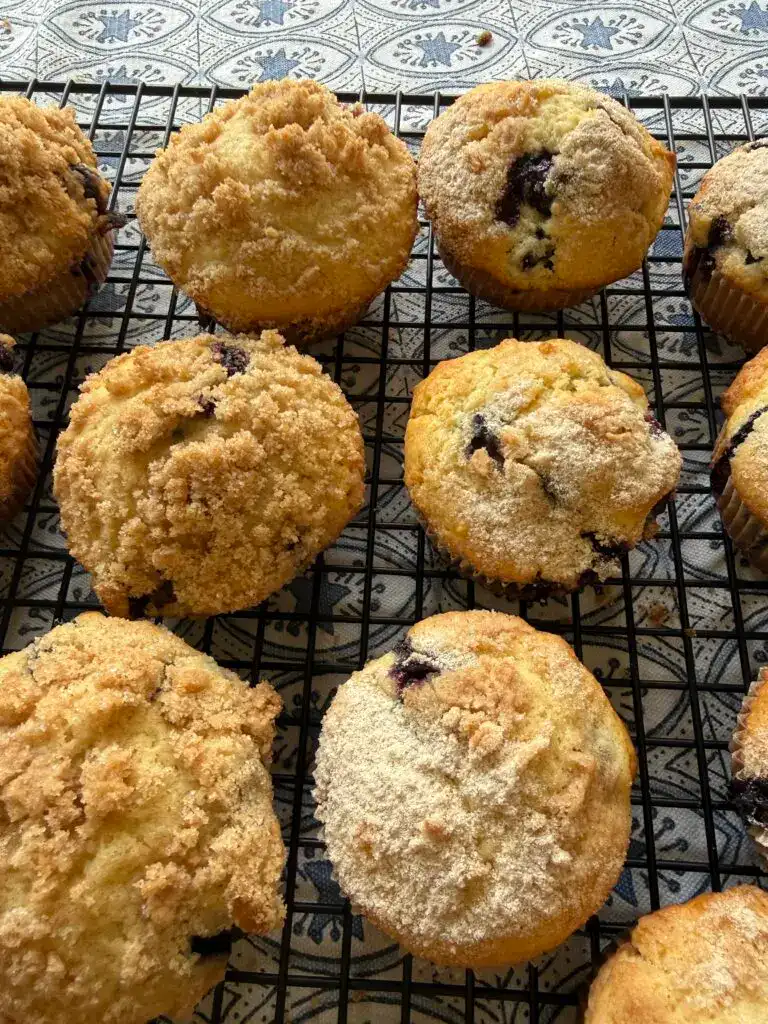 Comparison of streusel topping with and without butter